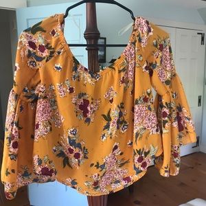 Off the shoulder cropped blouse